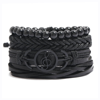 Men's Vintage Leather Bracelet Set
